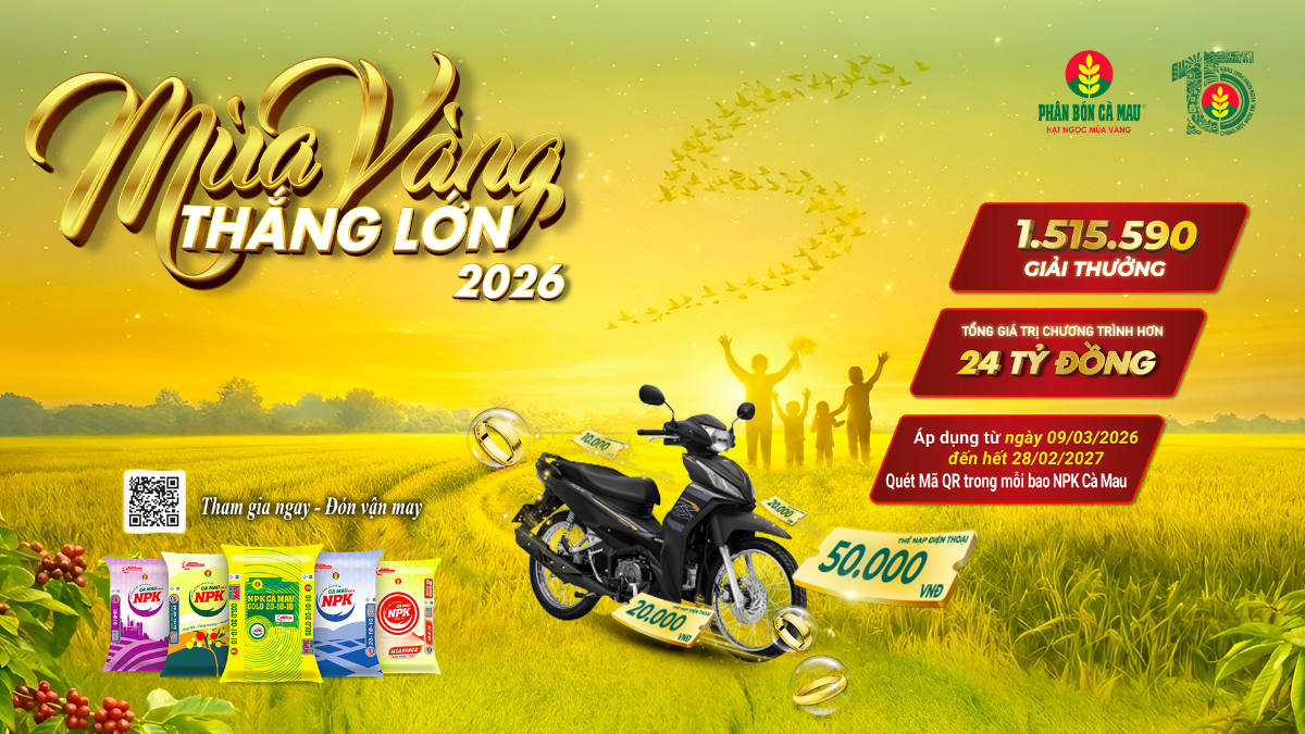 Mùa vàng thắng lớn 2026 mang đến hàng triệu giải thưởng giá trị đang chờ đón bà con.