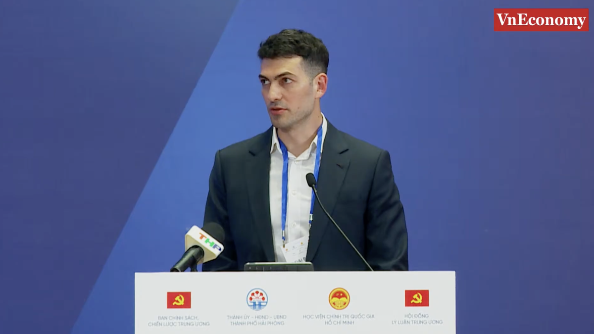 TS. Sacha Samuel Jacques Dray, Chuyên gia Kinh tế của Ngân hàng Thế giới (World Bank) tại Việt Nam chia sẻ tại sự kiện - Ảnh: Việt Dũng. 