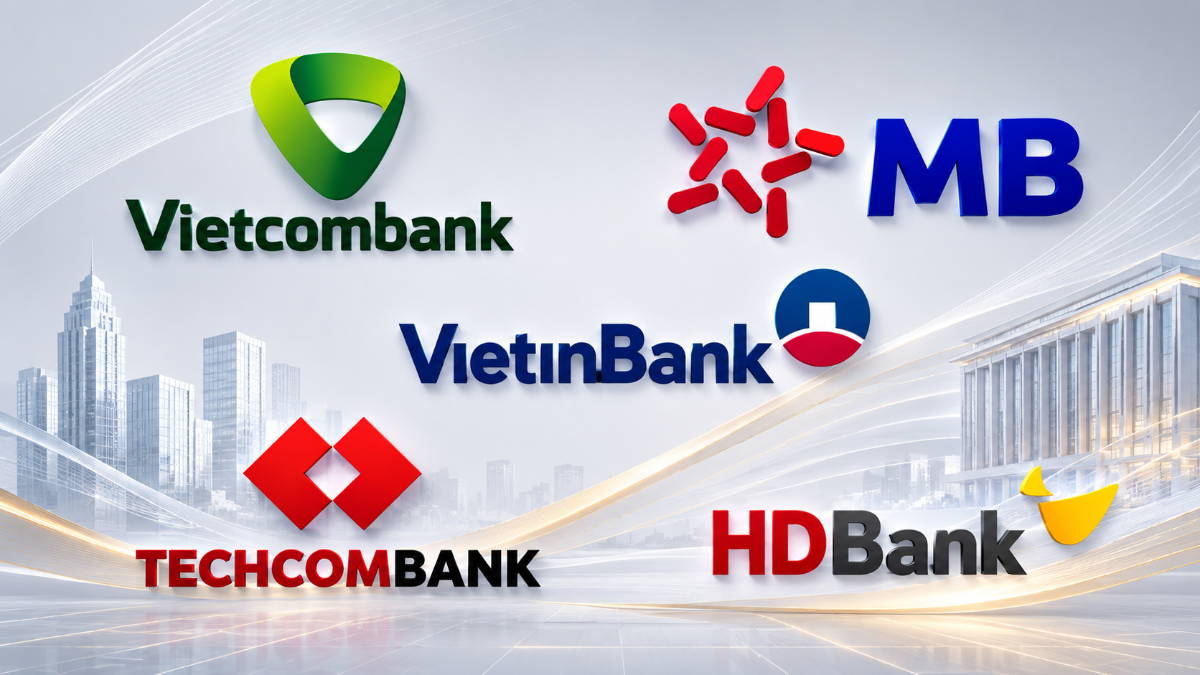 Vietcombank, MB, VietinBank, Techcombank và HDBank là 5 ngân hàng nổi bật về chất lượng tăng trưởng trong quý I/2026.
