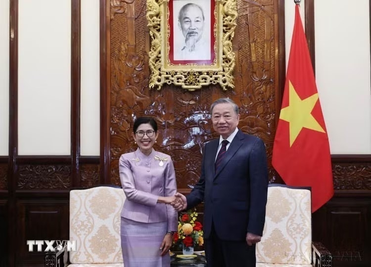 Chiều 18/10/2024, tại Phủ Chủ tịch, Tổng Bí thư, Chủ tịch nước Tô Lâm tiếp Đại sứ Vương quốc Thái Lan Urawadee Sriphiromya tới trình Quốc thư, nhận nhiệm vụ tại Việt Nam. Ảnh: TTXVN
