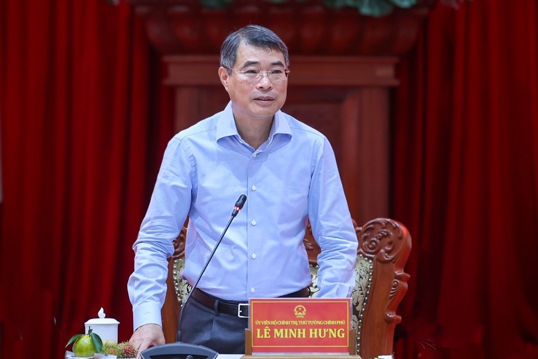 Thủ tướng Lê Minh Hưng phát biểu tại cuộc làm việc với Ban Thường vụ Tỉnh ủy Đồng Tháp - Ảnh: VGP