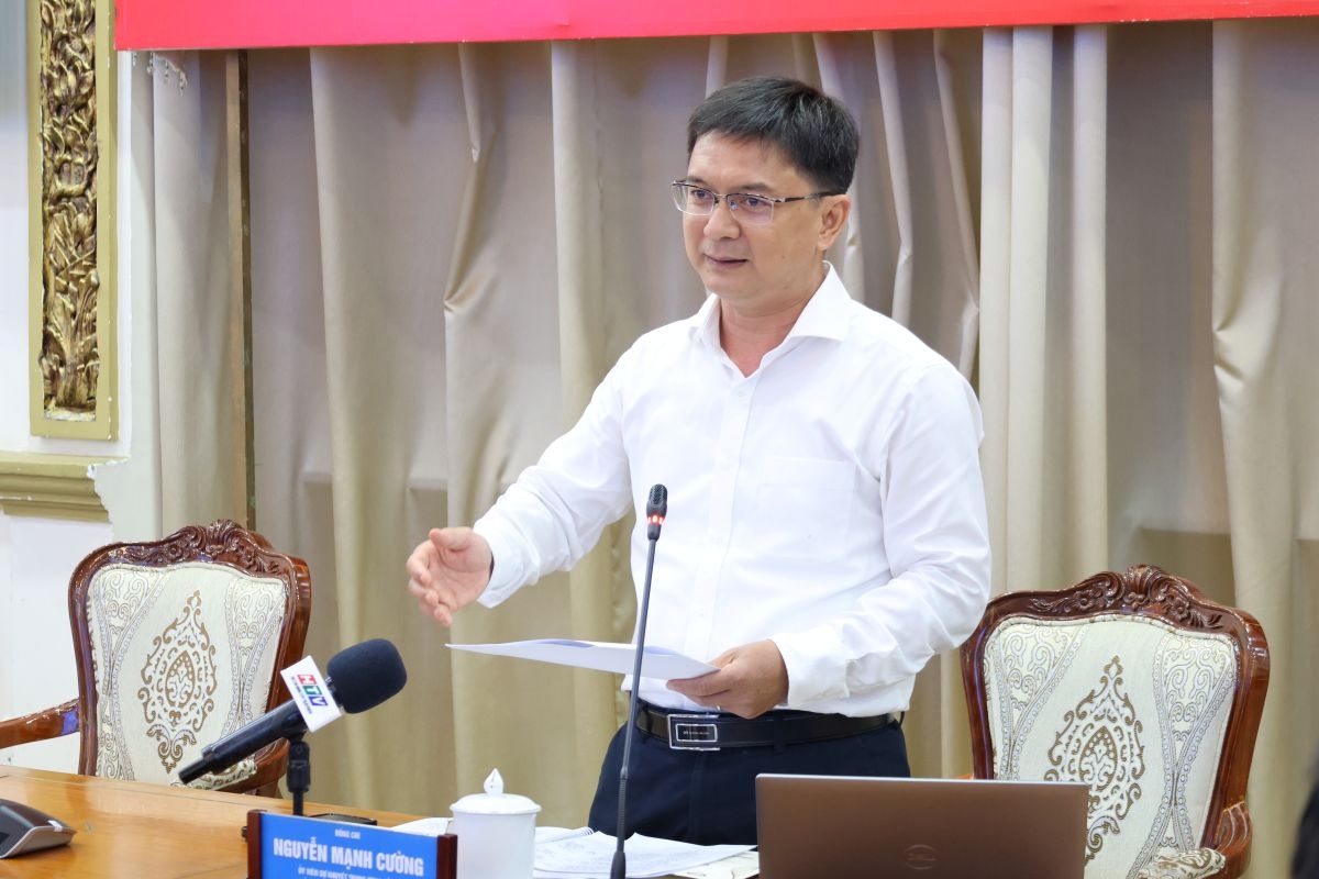 Phó Chủ tịch UBND Thành phố Nguyễn Mạnh Cường phát biểu kết luận Hội thảo -&nbsp;- Ảnh: Cổng thông tin điện tử Thành phố