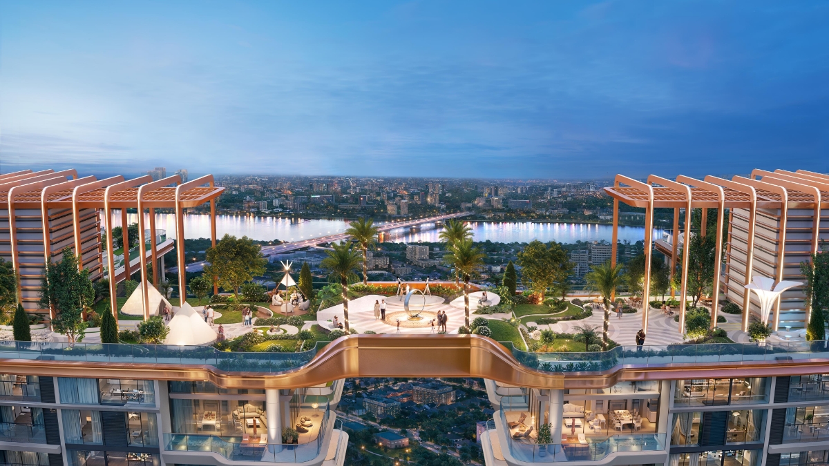 Các khu vườn và tiện ích trên cao tại Rivea Residences góp phần kiến tạo môi trường sống xanh, riêng tư và giàu tính kết nối cho cộng đồng cư dân. (Ảnh: Meygroup).