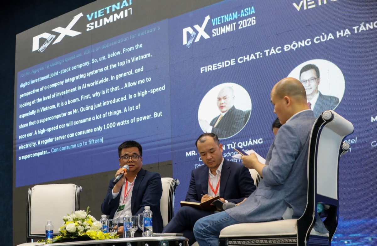 Asko Meet – nền tảng hỗ trợ họp và hội thảo thông minh ứng dụng AI thuộc hệ sinh thái Askonomy đã được triển khai để chuyển giọng nói thành văn bản và phiên dịch trực tiếp đa ngôn ngữ cho người tham dự&nbsp;tại&nbsp;Vietnam – Asia DX Summit 2026 - Ảnh Việt Dũng.