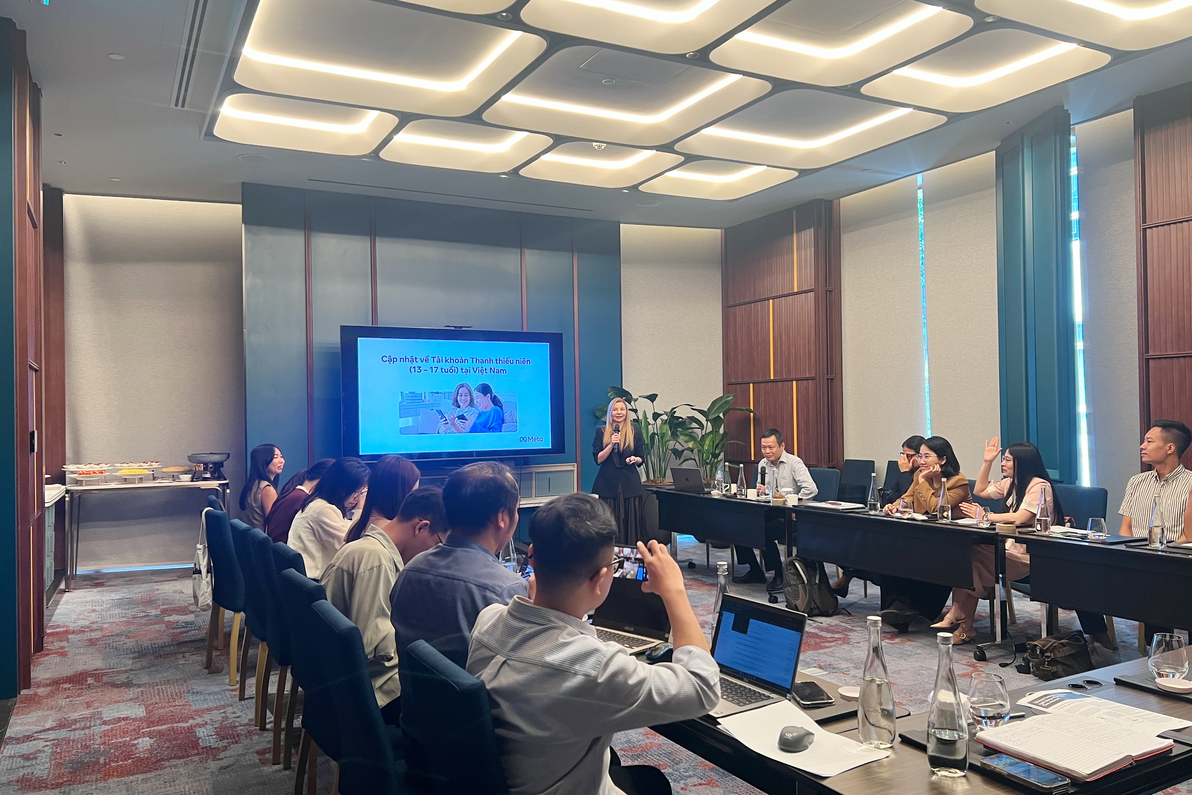 Ms. Malina Enlund, Head of Safety Policy APAC at Meta, shares insights on teen online safety and parental controls during a discussion in Hanoi on May 28.