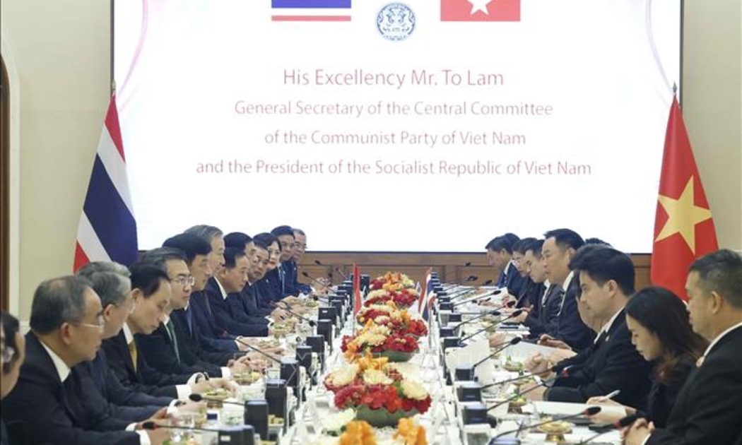 Tổng Bí thư, Chủ tịch nước Tô Lâm hội đàm chính thức với Thủ tướng Thái Lan Anutin Charnvirakul. Ảnh: TTXVN