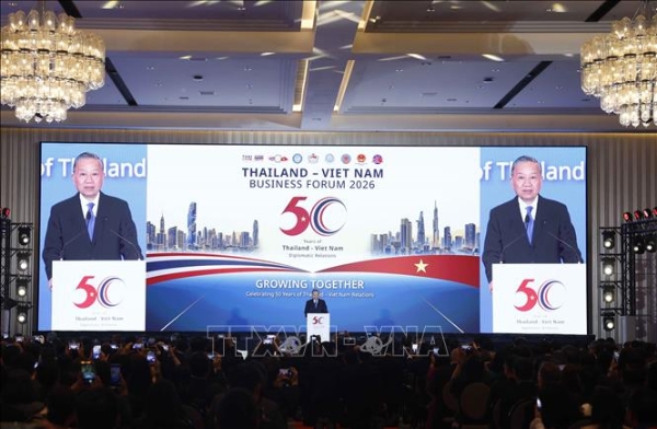 Tổng Bí thư, Chủ tịch nước Tô Lâm phát biểu tại Diễn đàn Doanh nghiệp Việt Nam - Thái Lan. Ảnh:&nbsp; TTXVN