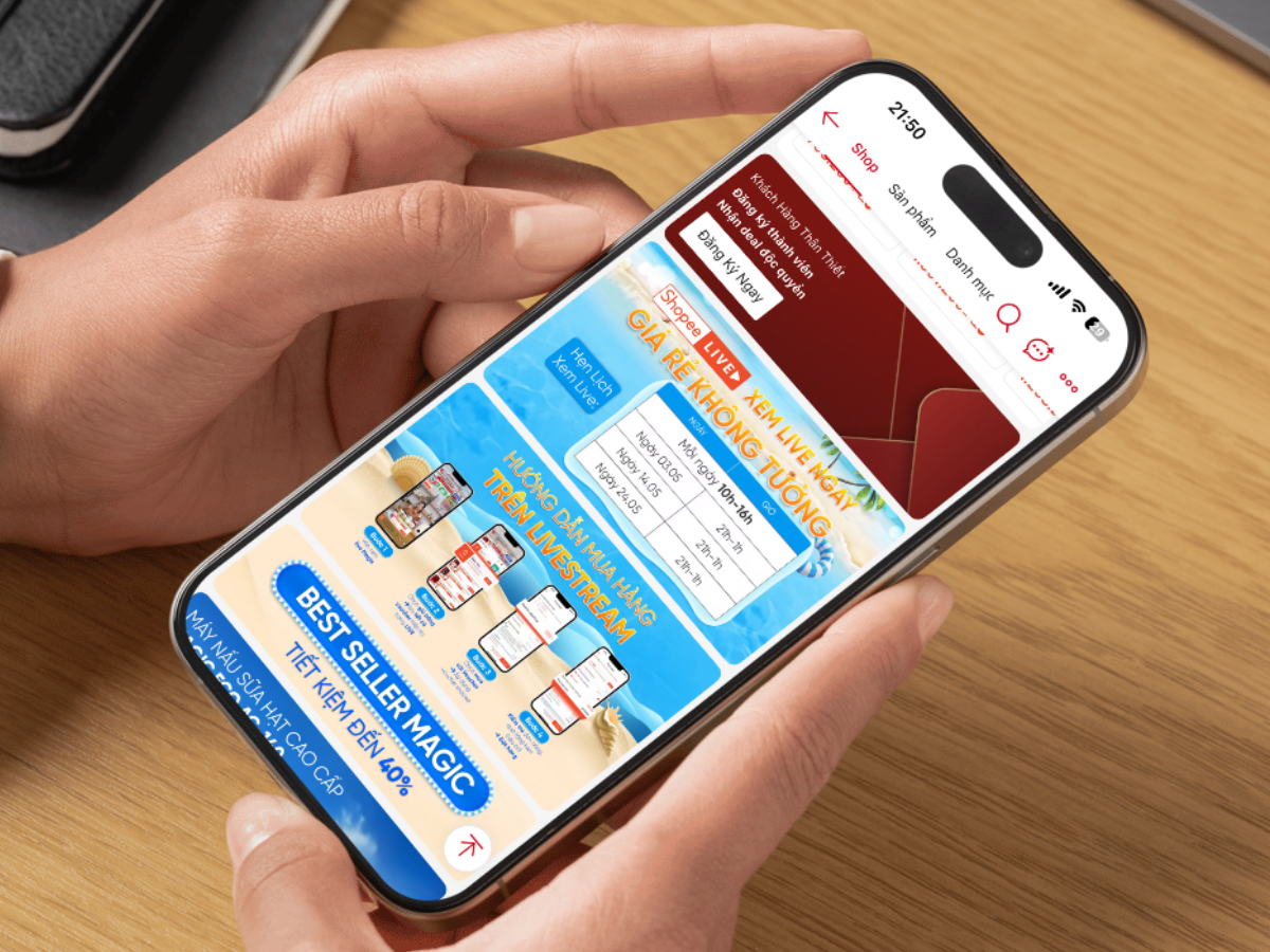 Magic Việt Nam Store tăng cường livestream trên Shopee Live, tối ưu hiển thị - hoạt động trong chiến lược phát triển gian hàng được áp dụng sau khi tham gia đào tạo của Shopee.&nbsp;Ảnh:&nbsp;Shopee.