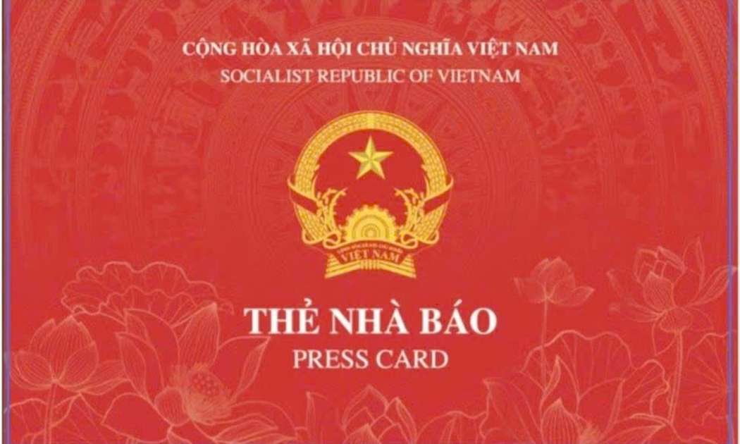 Mẫu thẻ nhà báo mới. Ảnh: Bộ Văn hóa, Thể thao và Du lịch.