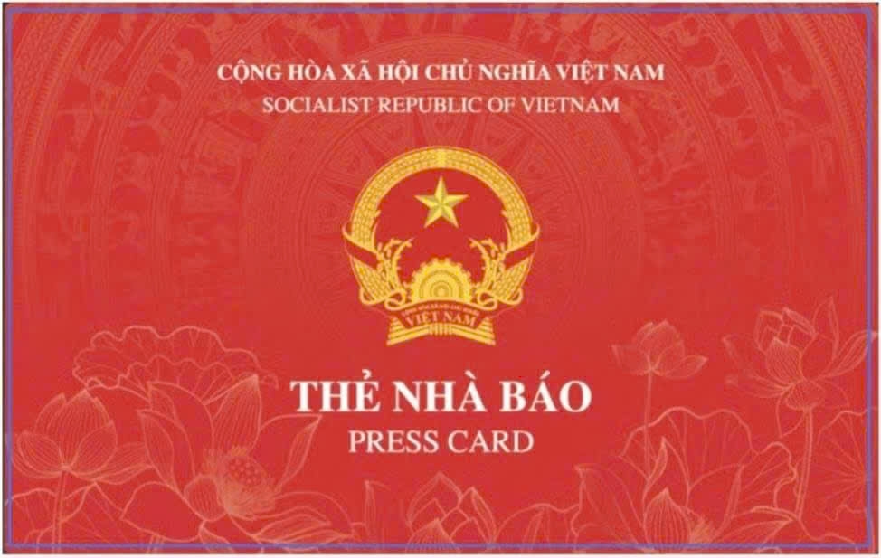 Mẫu thẻ nhà báo mới. Ảnh: Bộ Văn hóa, Thể thao và Du lịch.
