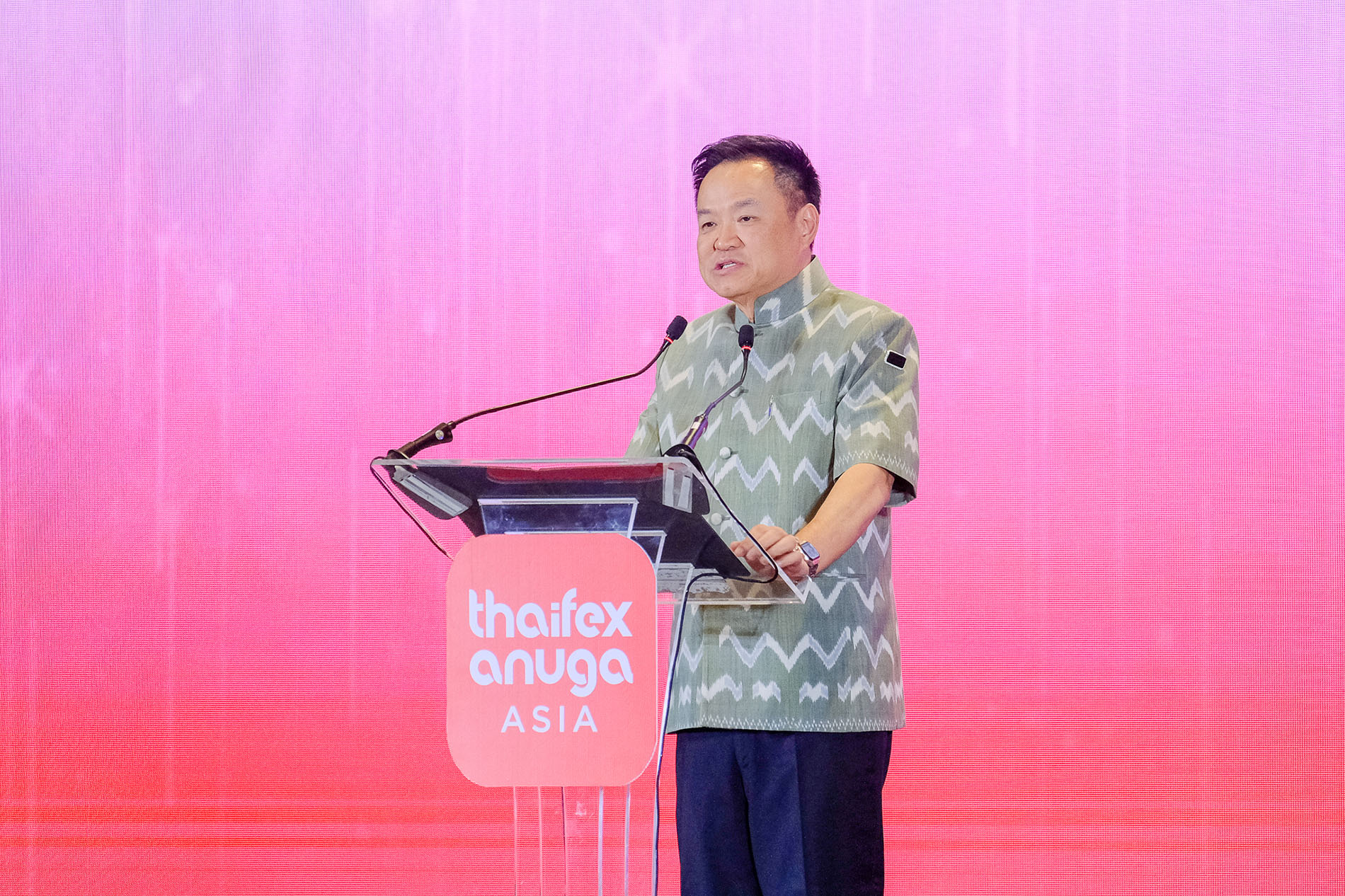 Thủ tướng Thái Lan Anutin Charnvirakul phát biểu tại khai mạc sự kiện THAIFEX – ANUGA ASIA 2026.