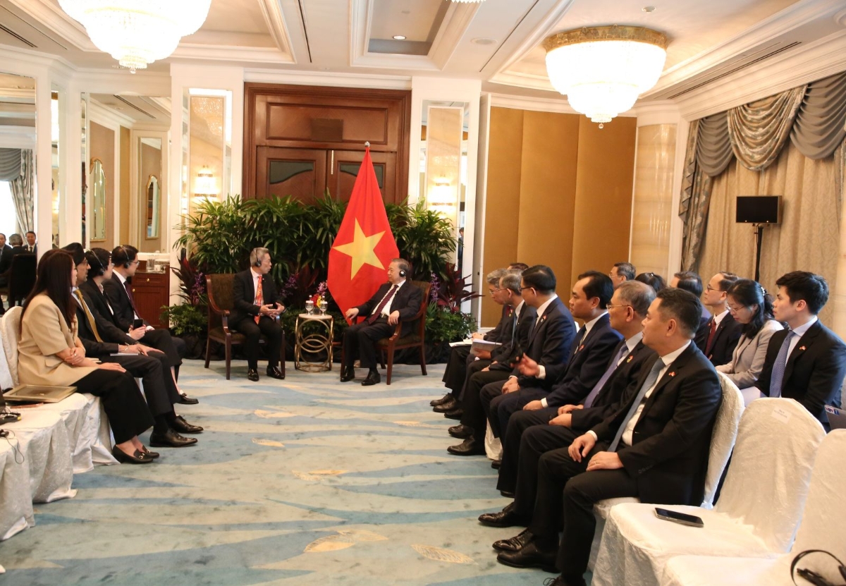 Tổng Bí thư, Chủ tịch nước Tô Lâm tiếp lãnh đạo Tập đoàn&nbsp;CapitalLand. Ảnh: TTXVN