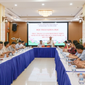 Hội thảo khoa học với chủ đề “Đánh giá thực trạng và giải pháp thúc đẩy phát triển kinh tế số trên địa bàn tỉnh Nghệ An đến năm 2030”