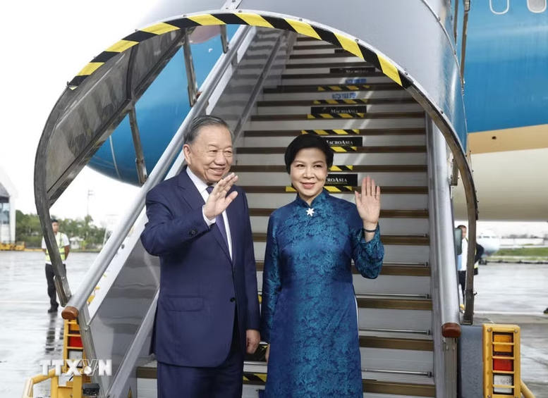 Tổng Bí thư, Chủ tịch nước Tô Lâm và Phu nhân rời thủ đô Manila, kết thúc tốt đẹp chuyến thăm cấp Nhà nước tới Philippines - Ảnh: TTXVN