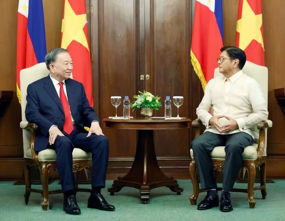 Tổng Bí thư, Chủ tịch nước Tô Lâm và Tổng thống Philippines Ferdinand Romualdez Marcos Jr. hội đàm hẹp. Ảnh: TTXVN