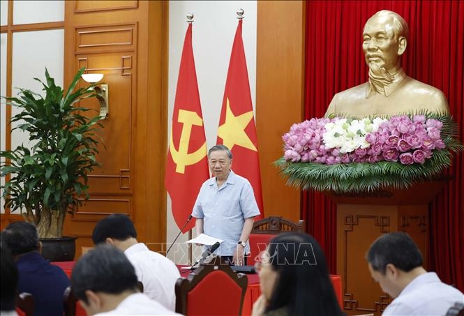Tổng Bí thư, Chủ tịch nước phát biểu. Ảnh: TTXVN