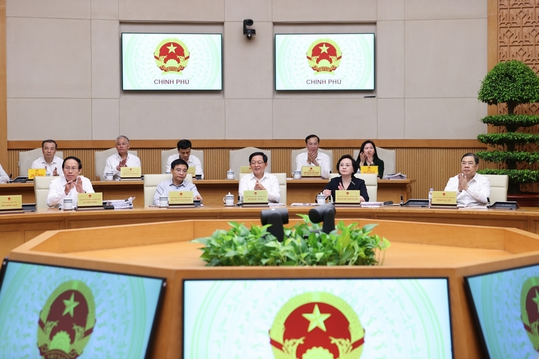 Các Phó Thủ tướng Chính phủ tham dự phiên họp Chính phủ thường kỳ tháng 5/2026. Ảnh: VG