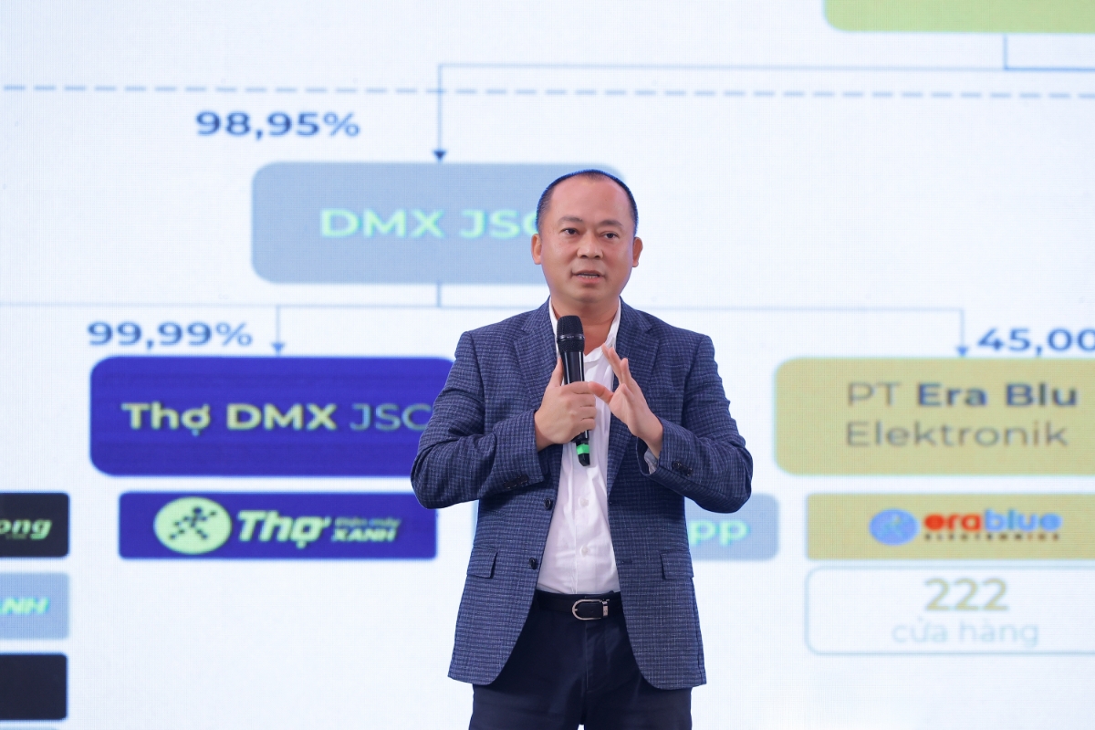 Tổng giám đốc DMX Đoàn Văn Hiểu Em chia sẻ các thông tin chiến lược đến các nhà đầu tư.&nbsp;Ảnh: DMX.