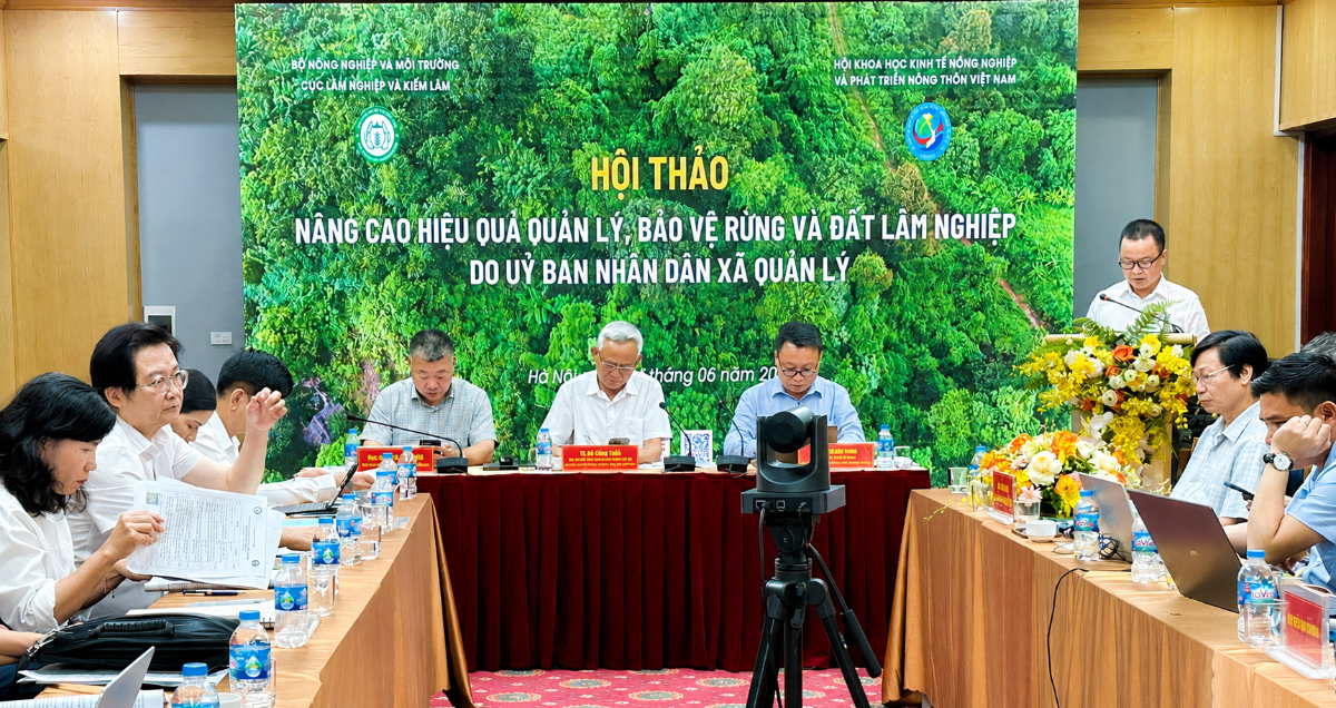 Lãnh đạo Cục Lâm nghiệp và Kiểm Lâm cùng Lãnh đạo&nbsp;VIESARD đồng chủ trì hội thảo,