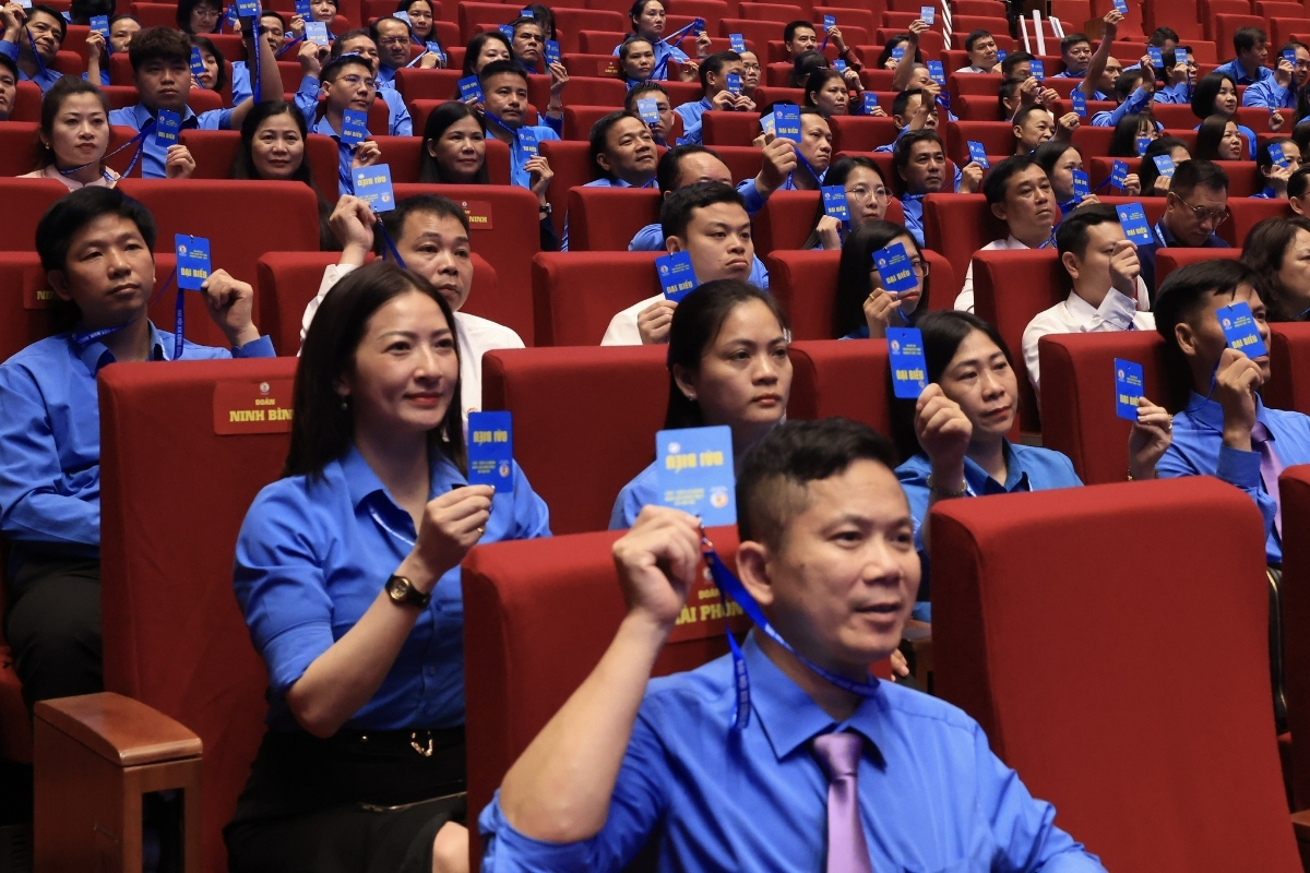 Đại biểu dự Đại hội XIV Công đoàn Việt Nam nhiệm kỳ 2026 - 2031. Ảnh: Hải Nguyễn.