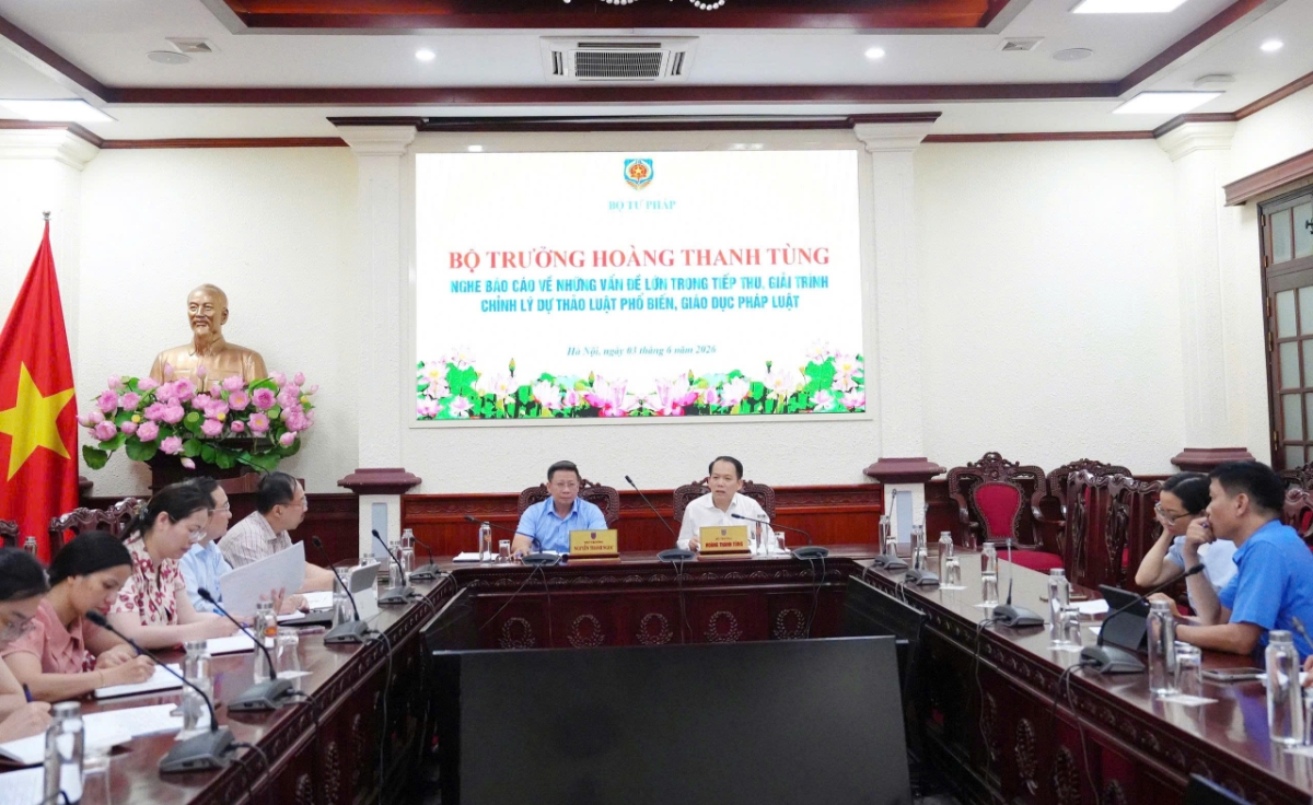 Quang cảnh buổi làm việc. Ảnh: MOJ.