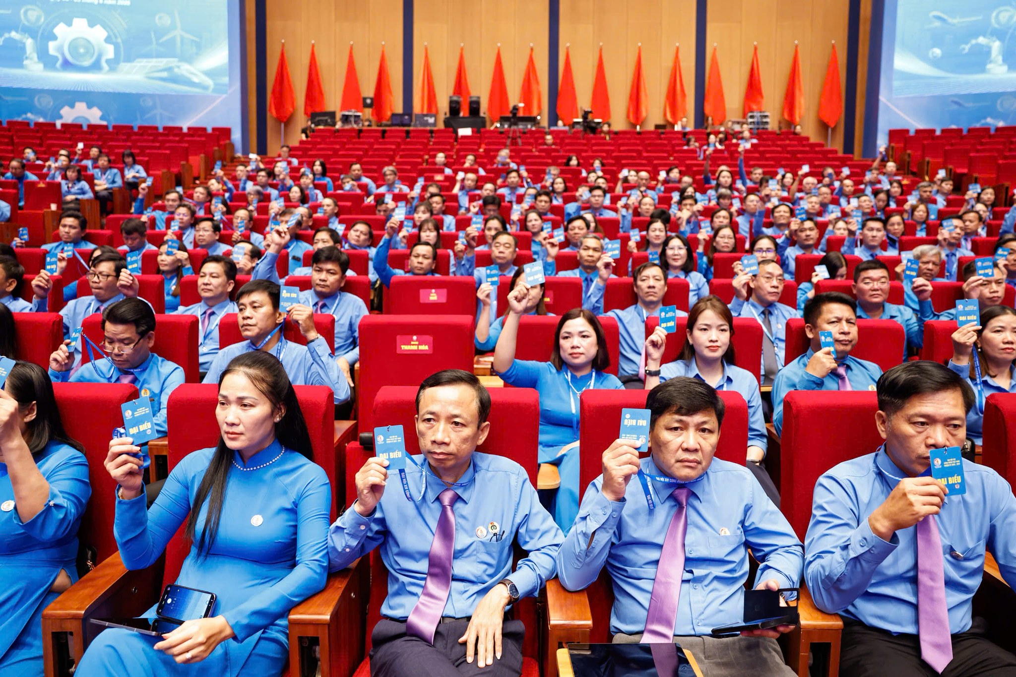Đại biểu dự Đại hội XIV Công đoàn Việt Nam. Ảnh: Hải Nguyễn.