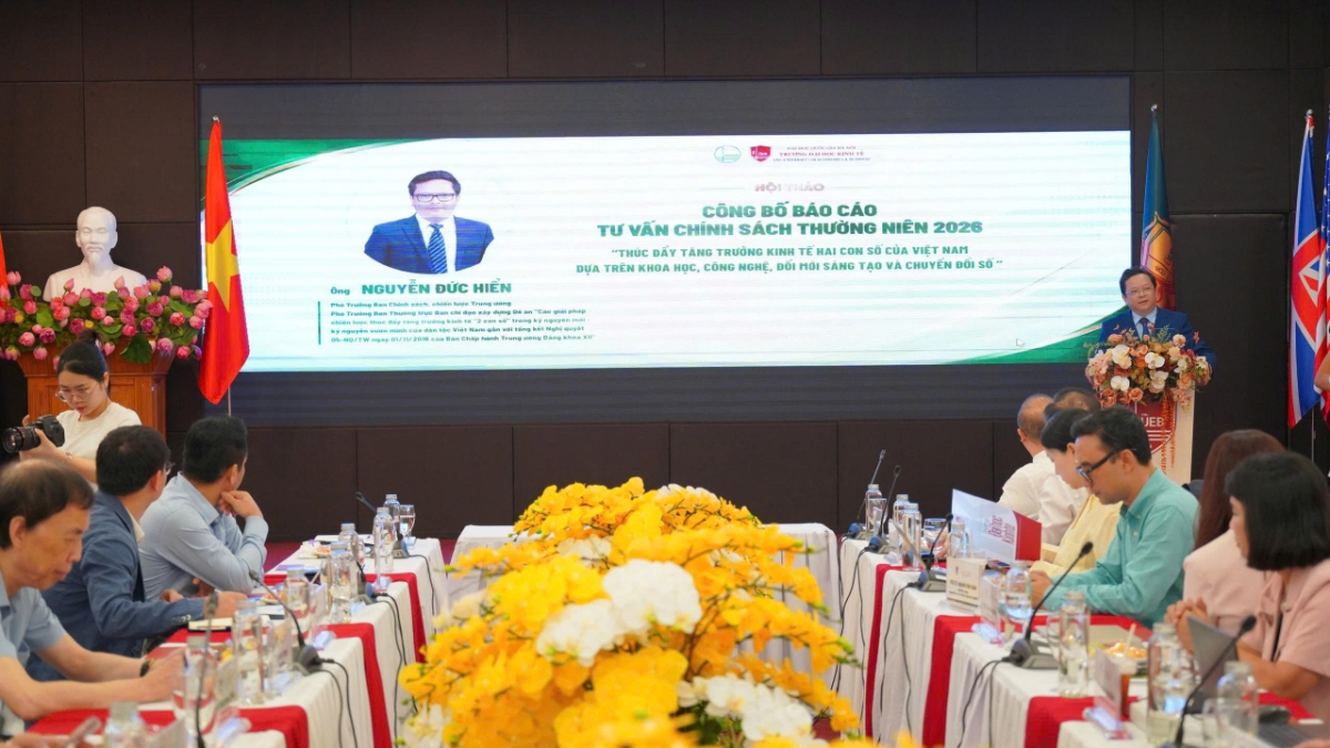 Hội thảo Công bố báo cáo tư vấn chính sách thường niên 2026: “Thúc đẩy tăng trưởng kinh tế hai con số của Việt Nam dựa trên khoa học, công nghệ, đổi mới sáng tạo và chuyển đổi số” diễn ra vào ngày 5/6.