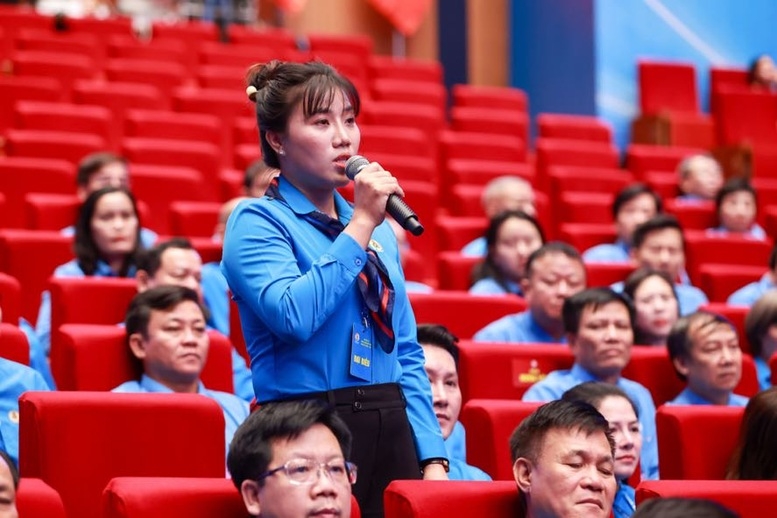 Bà Nguyễn Thị Mai Chi,&nbsp;Chủ tịch Công đoàn cơ sở Công ty TNHH New Apparel Far Eastern Việt Nam. Ảnh: Hải Nguyễn.
