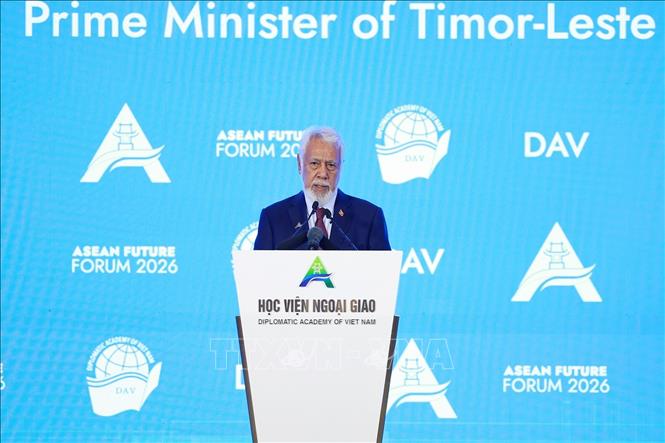 Thủ tướng Timor-Leste Kay Rala Xanana Gusmão phát biểu tại Phiên khai mạc Diễn đàn Tương lai ASEAN lần thứ ba. Ảnh: TTXVN