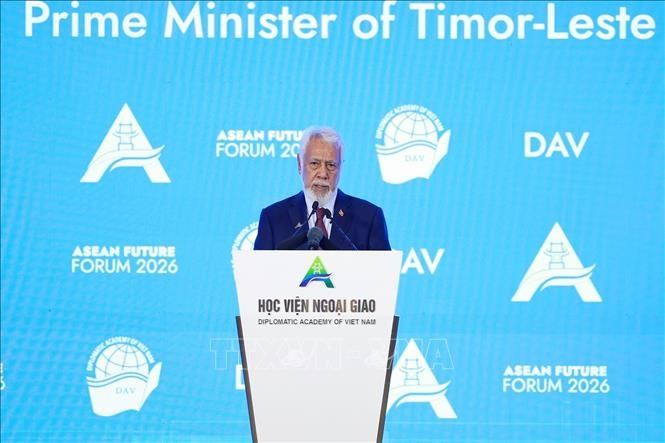 Thủ tướng Timor-Leste Kay Rala Xanana Gusmão phát biểu tại Phiên khai mạc Diễn đàn Tương lai ASEAN lần thứ ba. Ảnh: TTXVN