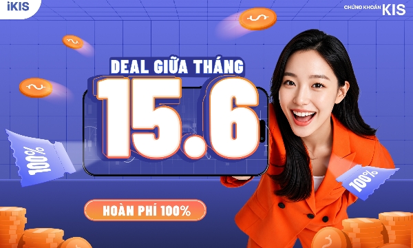 Chứng khoán KIS hoàn 100% phí giao dịch trên iKIS ngày 15/6
