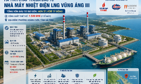 Hà Tĩnh chấp thuận dự án Nhà máy nhiệt điện LNG Vũng Áng III hơn 51.430 tỷ đồng