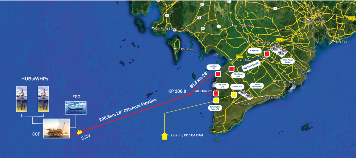 Chuỗi dự án Khí – Điện Lô B – Ô Môn.&nbsp;Ảnh: Petrovietnam.