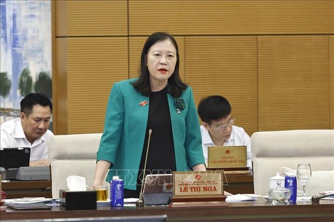 Chủ nhiệm Ủy ban Dân nguyện và Giám sát của Quốc hội Lê Thị Nga phát biểu. Ảnh: TTXVN.