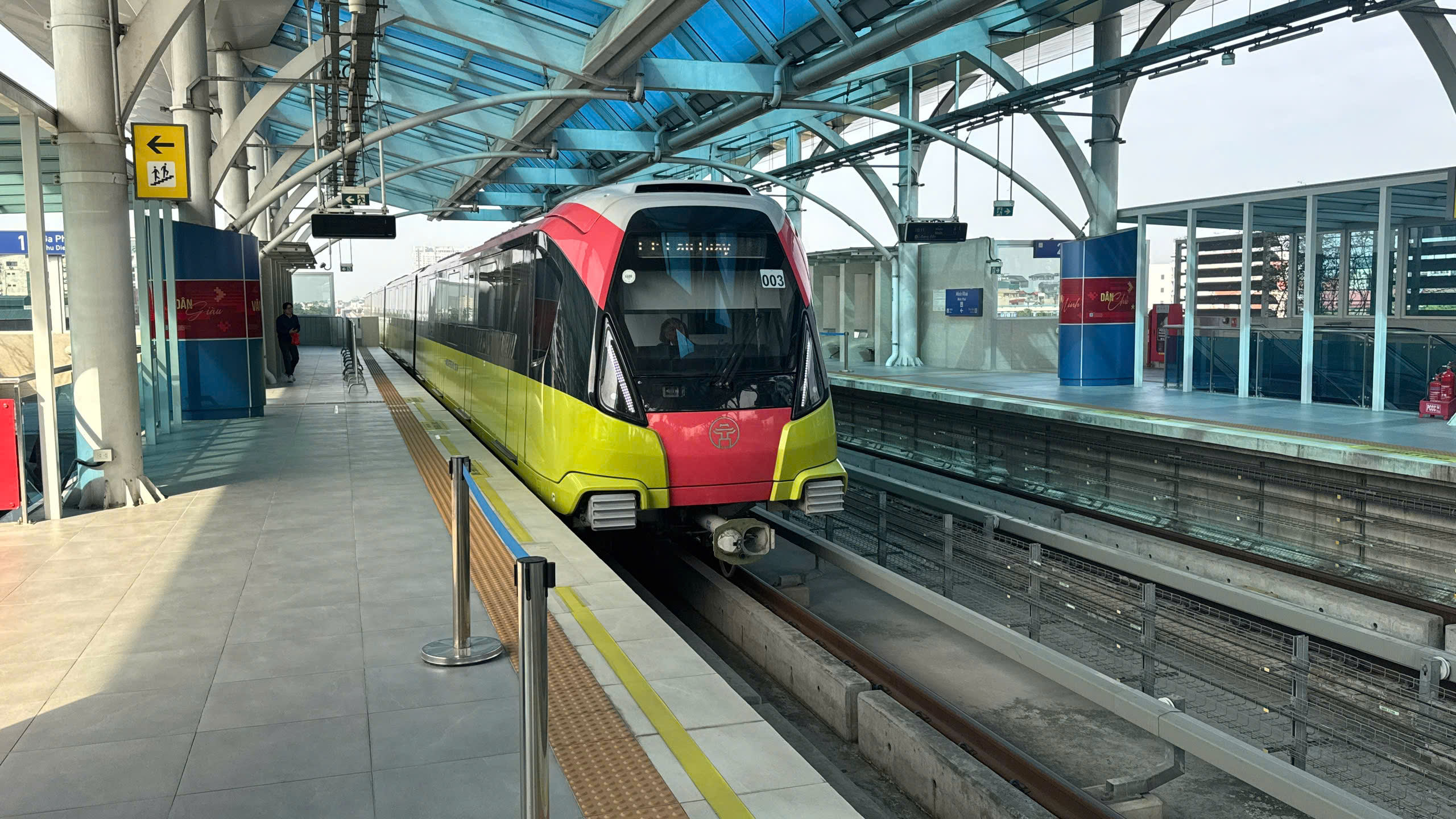 Tuyến metro số 3 Nhổn - Ga Hà Nội đoạn trên cao. 