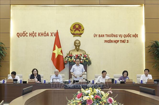 Chủ tịch Quốc hội Trần Thanh Mẫn phát biểu khai mạc phiên họp. Ảnh: TTXVN.