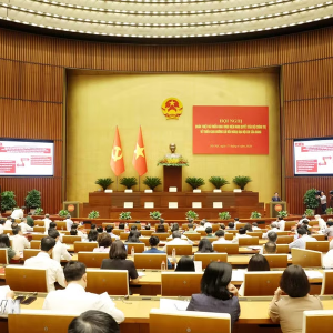 Hội nghị quán triệt Nghị quyết của Bộ Chính trị về đường lối đối ngoại Đại hội XIV của Đảng - Ảnh: TTXVN