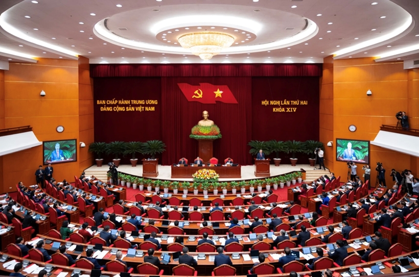 Hội nghị lần thứ hai Ban Chấp hành Trung ương Đảng khóa XIV. Ảnh minh hoạ: TTXVN
