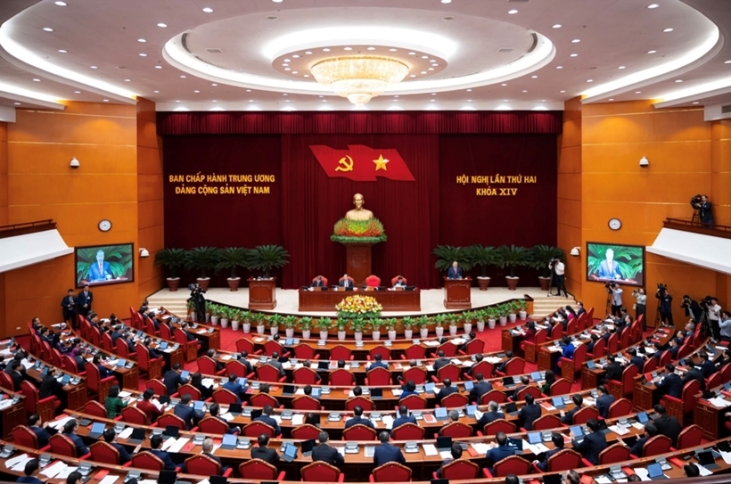 Hội nghị lần thứ hai Ban Chấp hành Trung ương Đảng khóa XIV. Ảnh minh hoạ: TTXVN