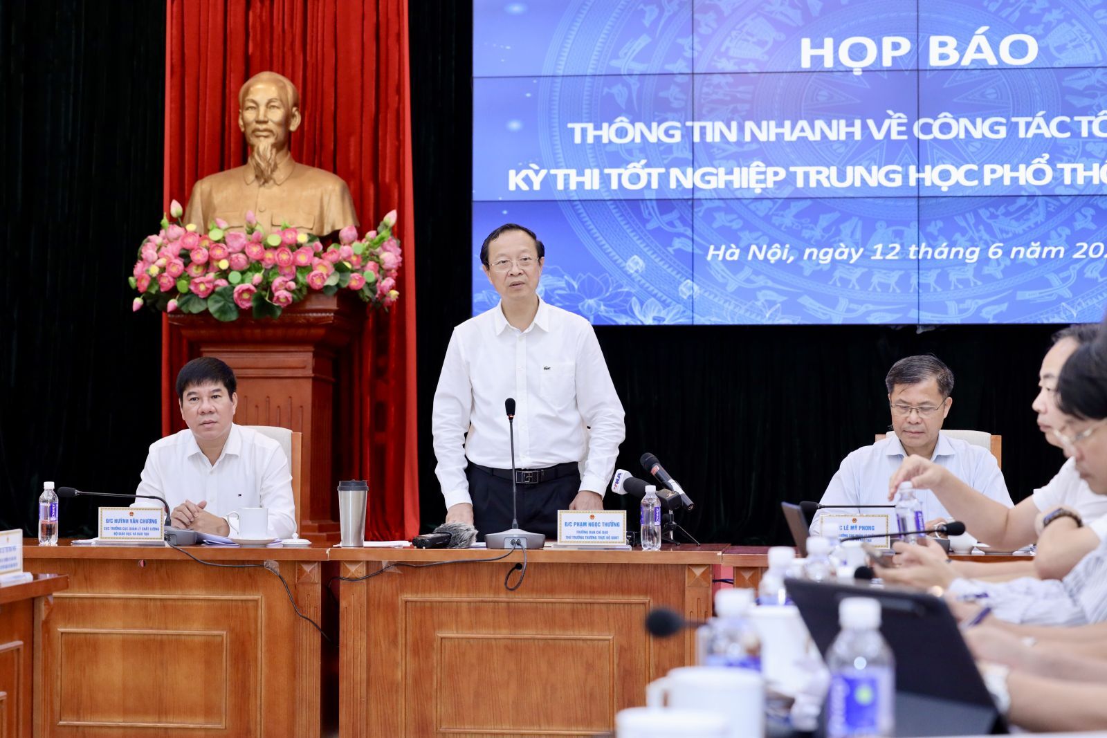 Bộ Giáo dục và Đào tạo thông tin về kết quả kỳ thi tốt nghiệp trung học phổ thông quốc gia năm 2026. Ảnh: Bộ Giáo dục và Đào tạo.