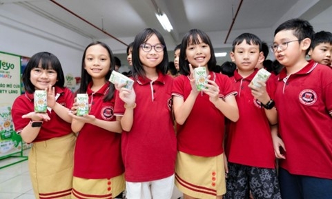 Với sữa hạt Veyo Smarty, việc thưởng thức sữa hạt đã trở thành niềm vui thích mỗi ngày của các bạn nhỏ. Ảnh:&nbsp;Vinasoy.