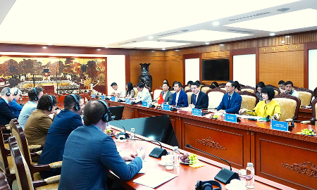 Cuộc họp Ban Chỉ đạo Dự án Hợp phần 1 thuộc Chương trình Tăng cường quản trị kinh tế Việt Nam (EEGP). (Ảnh: CTT Bộ Tài chính)