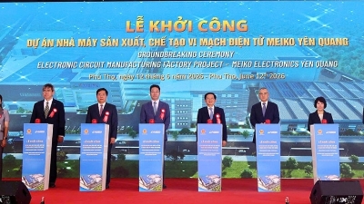 Construction of $500 mln Japanese microchip manufacturing plant starts in Vietnam's Phu Tho province