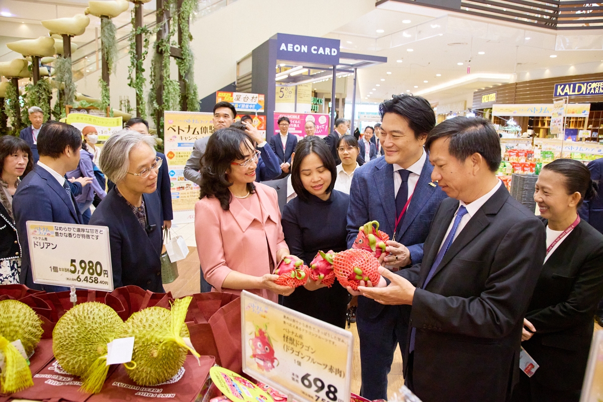 Tuần hàng Việt Nam tại Nhật Bản tiếp tục giới thiệu nhiều loại trái cây chất lượng cao từ Việt Nam.&nbsp;Ảnh:&nbsp;AEON.