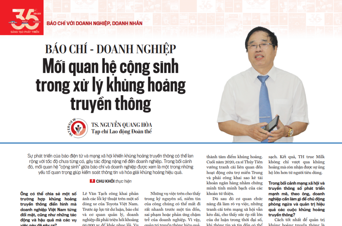 Báo chí - doanh nghiệp: Mối quan hệ cộng sinh trong xử lý khủng hoảng truyền thông 1 Báo chí - doanh nghiệp: Mối quan hệ cộng sinh trong xử lý khủng hoảng truyền thông - Ảnh 1