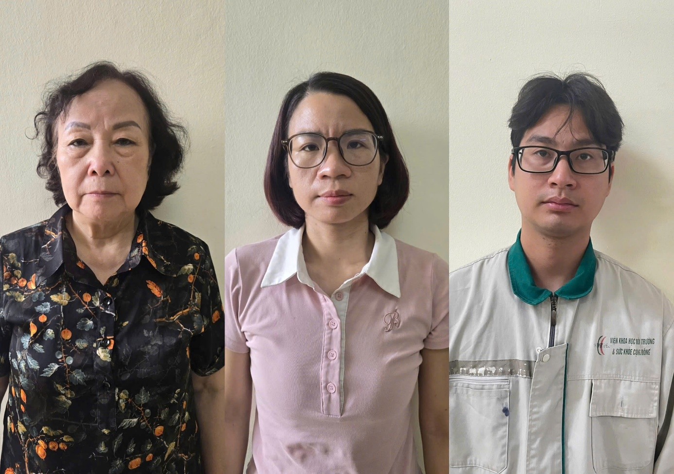 Các đối tượng: Nguyễn Thị Phương Thảo (trái), Nguyễn Thị Thuý (giữa), Vương Đắc Mạnh (phải). Ảnh: Cổng thông tin điện tử Công an TP Hà Nội.