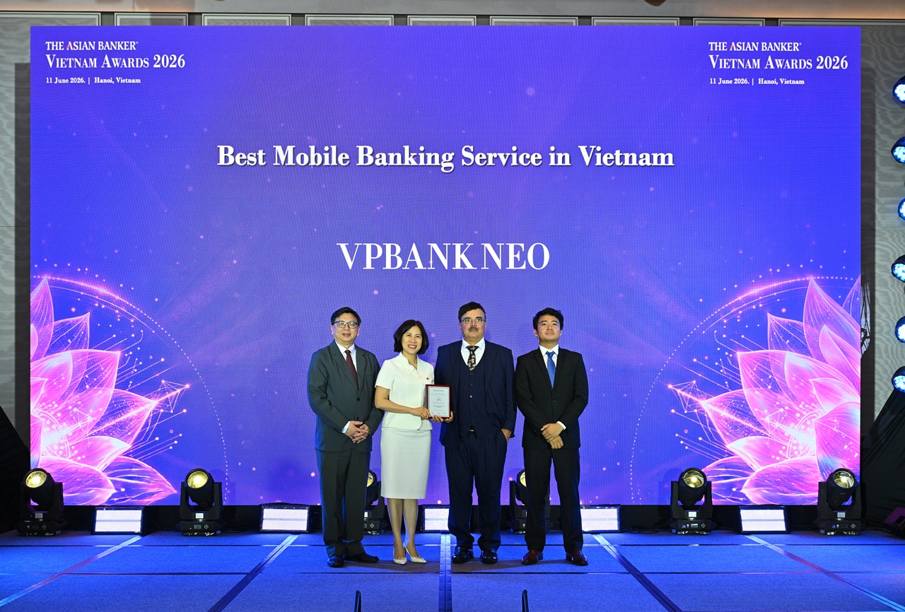VPBank NEO lần thứ ba được vinh danh Ứng dụng ngân hàng tốt nhất Việt Nam. Ảnh: VPBank.