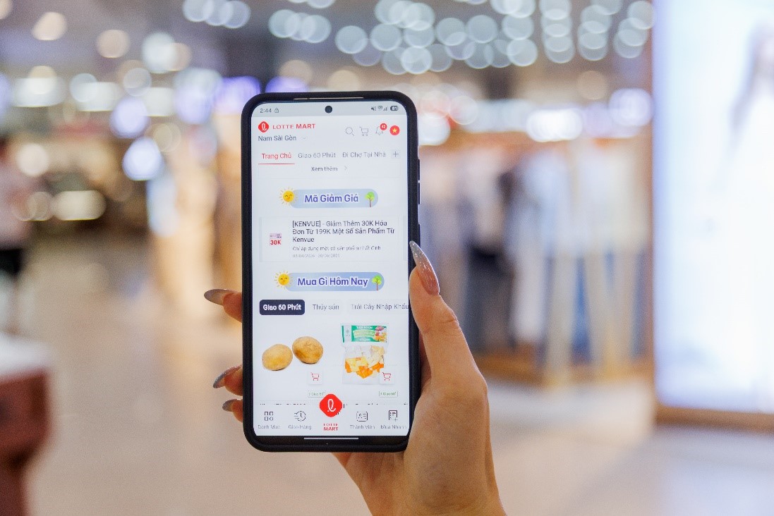 Ứng dụng LOTTE MART Online được phát triển nhằm mang đến trải nghiệm được cá nhân hóa cho người dùng. Ảnh: LOTTE MART Việt Nam.
