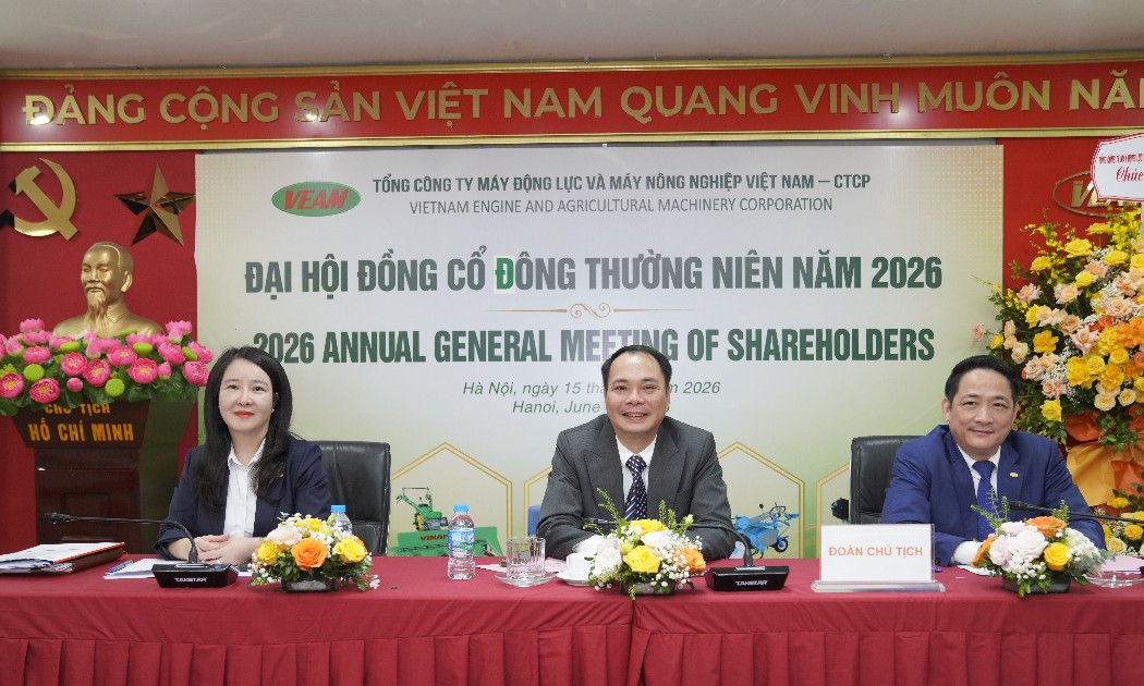 Đoàn Chủ tịch điều hành Đại hội đồng cổ đông thường niên năm 2026 của VEAM. Ảnh: VEAM.