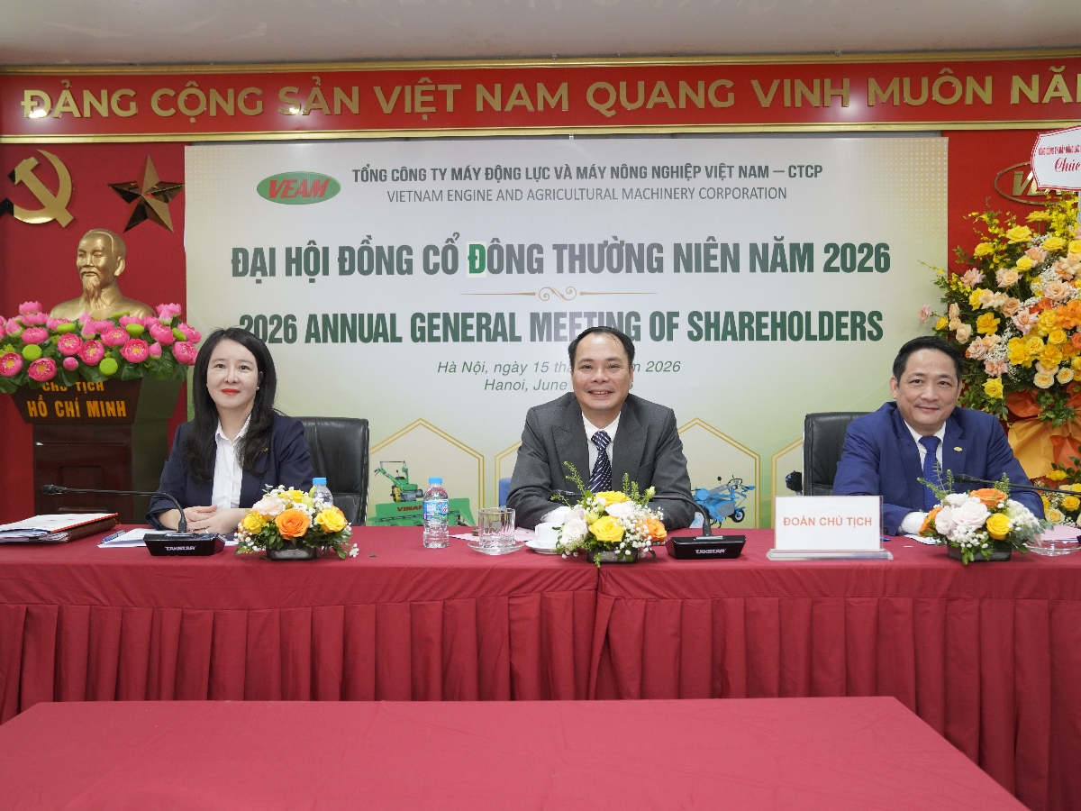 Đoàn Chủ tịch điều hành Đại hội đồng cổ đông thường niên năm 2026 của VEAM. Ảnh: VEAM.
